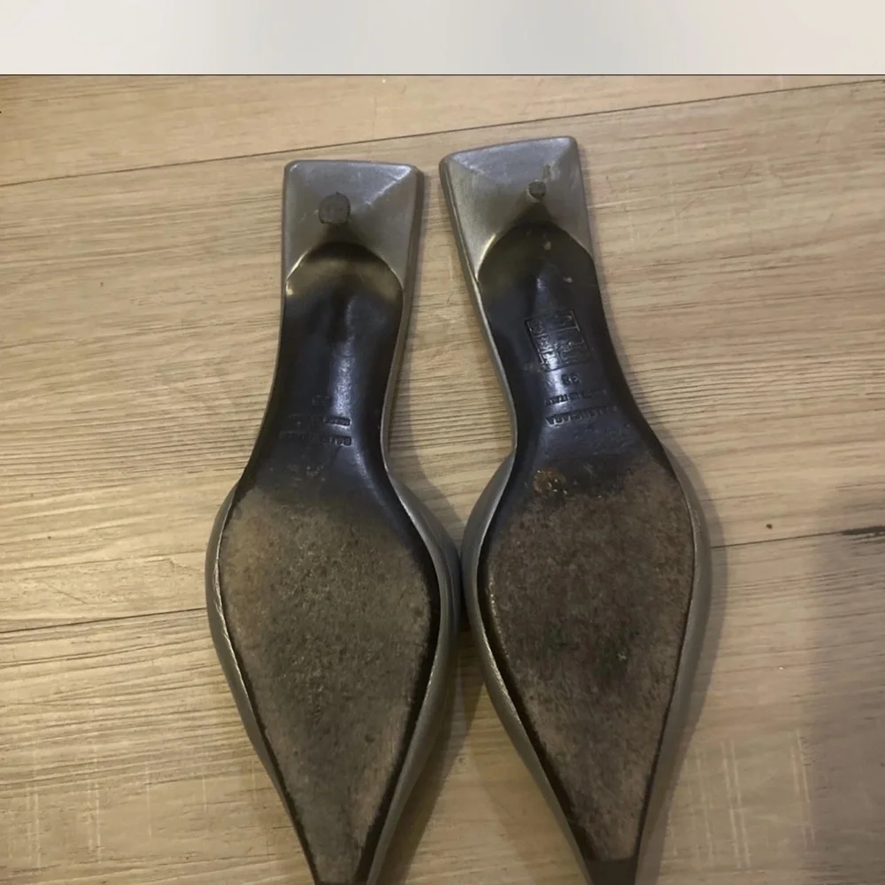 Balenciaga BB Square Knife Mules Metallic Silver sz:38 Retail:$995 - Picture 4 of 4